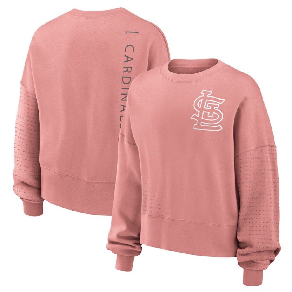 NWT Nike St. Louis Cardinals Oversized Statement Pullover Sweatshirt Pink Small
